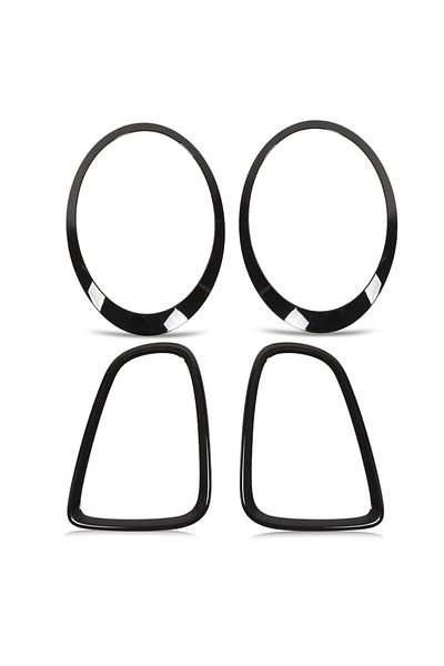 Choice as shown 4pcs Gloss Black Headlight & Taillight Surround Cover Trims For Mini R56 R57 R58 R59 Cooper