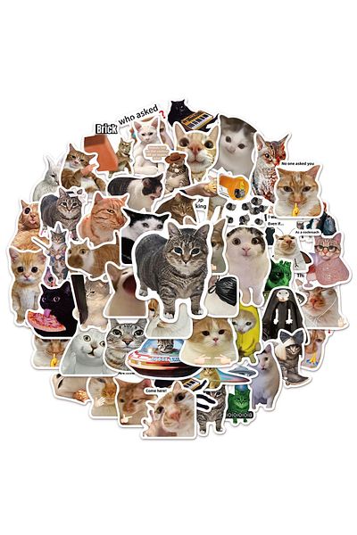 Choice 50pcs 50pcs Creative Network Popular Cat Meme Collection Hand Account Diy Graffiti Stickers Water Cu