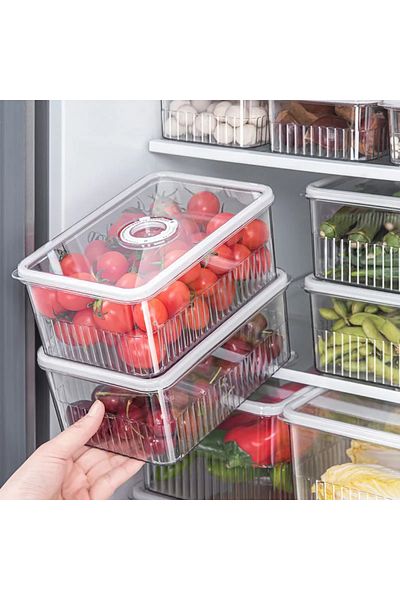 Choice Clear Transparent Fridge Organizer Food Storage Containers Fresh Vegetable Fruit Baskets Refrigerato