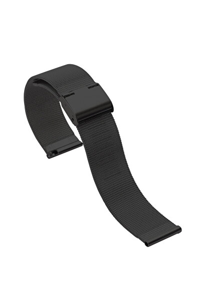 Choice حزام ميلانو لوب أسود 22 مم 20 مم حزام شبكي معدني سريع الفك للساعة عالمي...