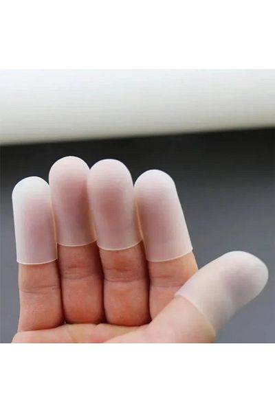 Choice WHITE 5Pcs Silicone Finger Protector Finger Caps High Temperature Resistant Anti-slip Finger Cover