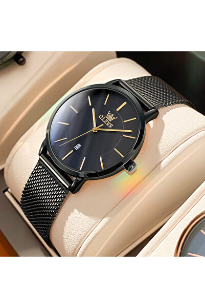 Choice ساعات OLEVS سوداء بالكامل للنساء، كوارتز، مقاومة للماء، ساعة فاخرة للس...