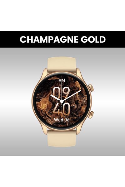 Zeblaze Champagne Gold New Zeblaze Btalk 3 Plus Voice Calling Smartwatch 1.39'' Large HD Color Display Healt