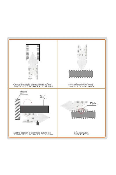 Realmote 3PCS 3pcs Screw Thread Center Gauge 55° 60° Degrees Inch Metric Angle Template Pitch Gauge Measuring