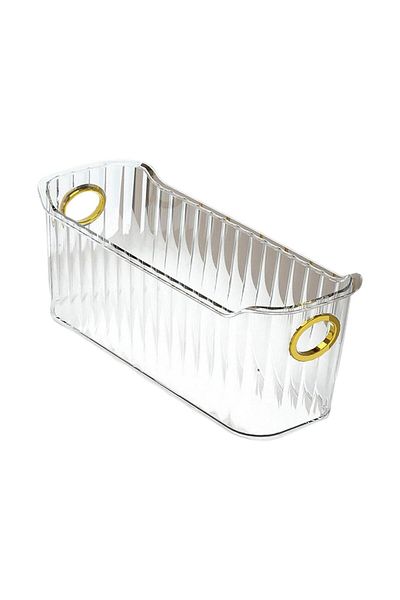 Kesoto Transparent Multifunctional Storage Bin Pet Container Desktop Storage Basket For Kitchen Organizatio