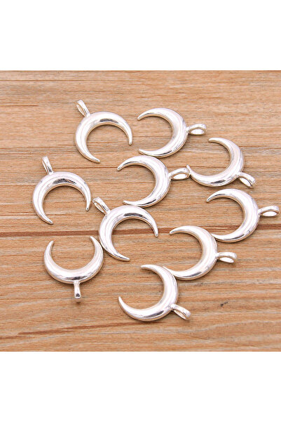 Choice 30 قطعة فضية لامعة 16 × 20 مم 2 لون هلال القمر قلادة طبيعية سبيكة معدن...