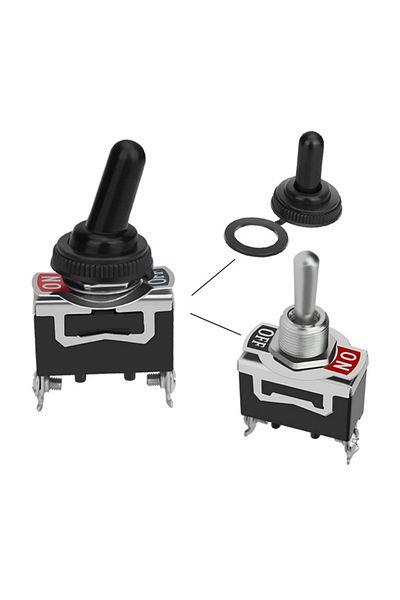 Choice 2PCS SPST Waterproof Toggle Switch DC 12V-24V 15A 250V Marine Heavy Duty 2 Pin ON Off Spade Termi...
