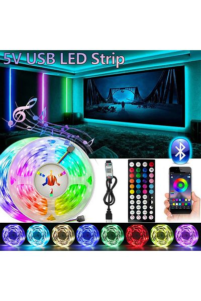 Choice 10m MULTI RGB USB LED Strip, APP with 44 Key Remote Control, Suitable for Bedroom, Living Room, Kitc