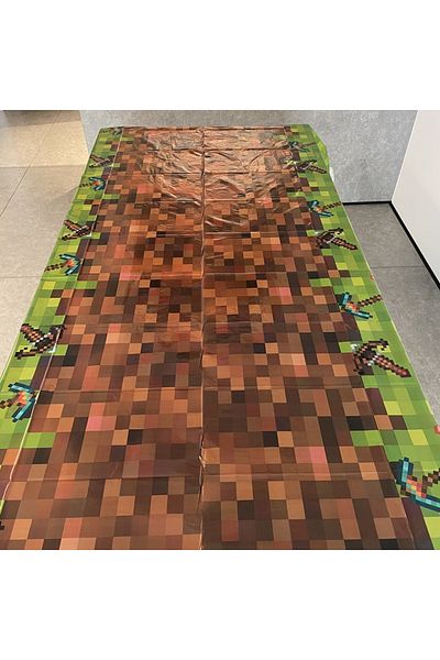 Choice مفرش طاولة بلاستيكي للاستخدام مرة واحدة من Miner Pixel Craft مقاس 130×220 سم، مفرش طاولة حفلات بلاستيكي للاستخدام مرة واحدة من Miner Pixel Craft مقاس 130×220 سم