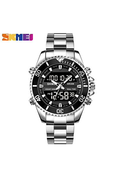 Choice ساعة SKMEI 1850 للرجال منبهة مقاومة للماء من الفولاذ المقاوم للصدأ بشا...
