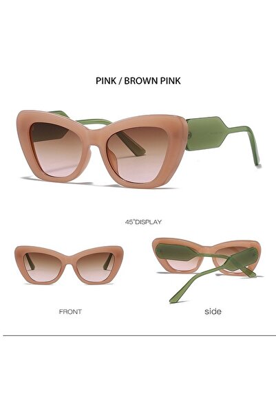 Choice pink Vintage Rectangle Sunglasses Women Fashion Hollowed Legs Gradient...