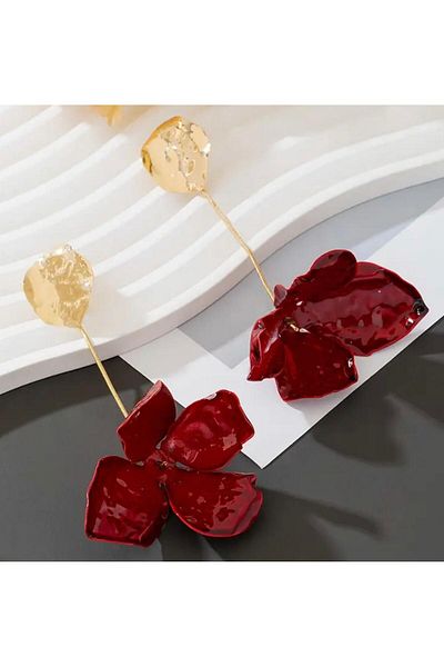 Burroe Atalier Vintage Style Alloy Flower-Shaped Earrings