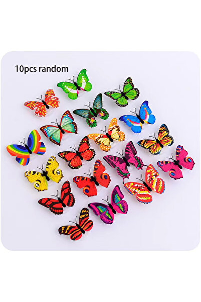 Choice 10 قطع 10 قطع 3D LED فراشة زينة ضوء الليل ملصق واحد و مزدوج جدار ضوء ل...