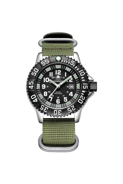 Choice ساعة Yin050 نايلون خضراء بدون إضافات للغوص للرجال أنيقة كاجوال مع عرض ...