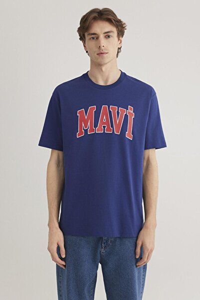 Mavi Ανδρικό μπλουζάκι με μπλε λογότυπο - 0611711 -70722