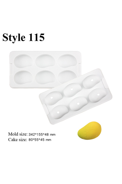 Choice قوالب موس الفواكه الفرنسية بتصميم مانجو ثلاثي الأبعاد من ستايل 115، قو...