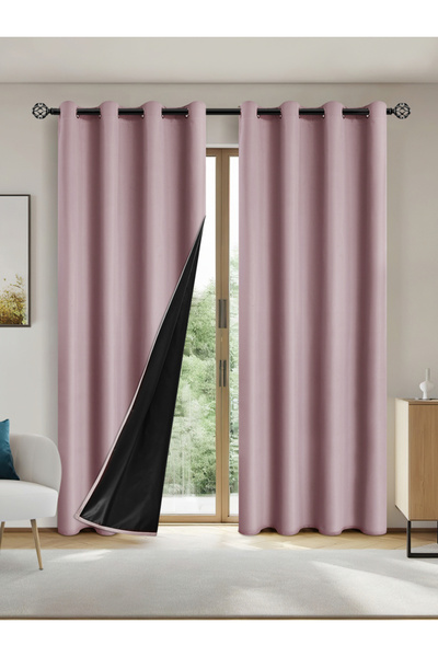 Choice Grommet Top W100cmxH200cm 1PC Pink 1pc Solid color full shading and sun protection 100% Blackout cur