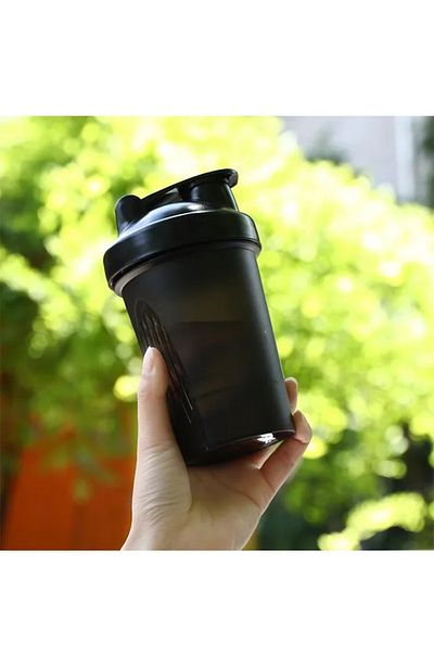 Choice 400ml Black 1pc Protein Shaker Water Bottle with Shaker Ball Leak Proof Drink Cup BPA Free Blender B
