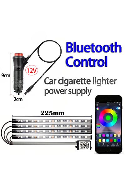 Choice APP Cotrnol Cigarette lighter LED Car Music Light Strip 48LEDs USB Smart Bluetooth APP Control Water