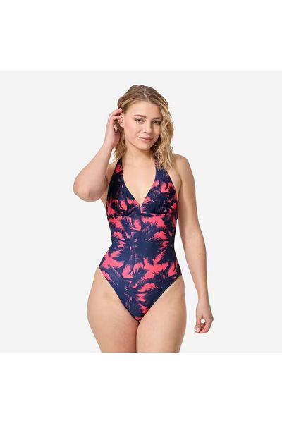 Decathlon Women's Halter Neck Swimsuit - Black - Clea Poly