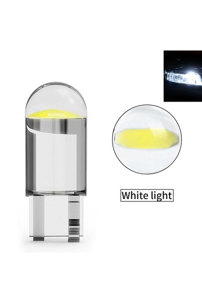 Aibik 20 pcs WHITE T10 W5W LED CAR Canbus Glass COB 6000k Reading Dome Lamp Marker Wedge License Plate Lig