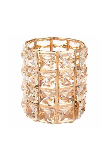 PUFO Fabulous Elegant Stand Organizer For Makeup Brushes, Lipsticks, Jewelry, Metallic, 12 Cm, Gold