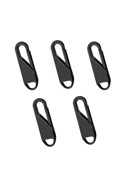Choice black-5pcs 5 Pieces Zipper Pull Replacement Zipper Repair Kit Zipper Slider Pull Tab Universal Zippe