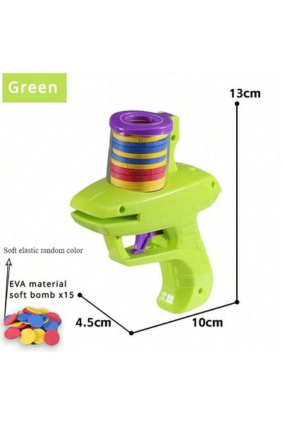 Choice Green Foam Disc Launcher Flying Disc Handheld Shooter Indoor Shooting Game Outdoor Backyard Toy For