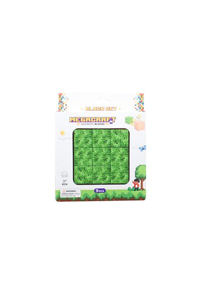 Megacraft Magnetic Blocks Grass Pattern Block
