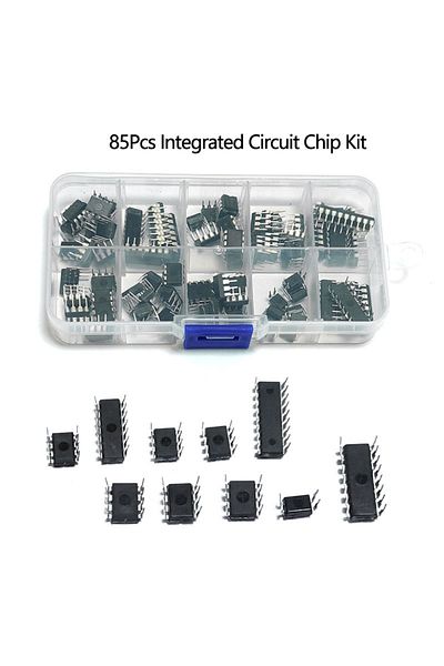 Choice 85Pcs Integrated Circuit Chip Kit 10 Value IC Chip NE555 LM324 LM393 UA741 ULN2803 LM358 LM386 NE...