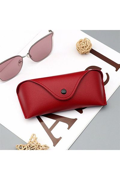 Choice red Summer Glasses Box Solid Color High-end Pu Leather Sunglasses Myopia Glasses Pressure Resistant