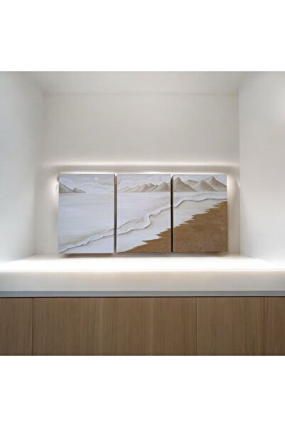 Art Sahil 35×50 Ölçülerinde 3 Lü El Yapımı Tablo