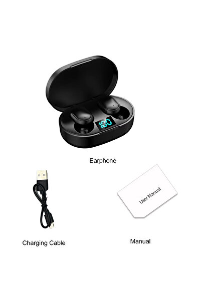 Choice سماعات أذن بلوتوث E6S TWS لاسلكية مزودة بتقنية إلغاء الضوضاء مع ميكروفون.