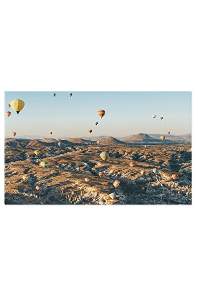 StoryGift Romania Tablou Canvas Peisaj Montan Cu Baloane Cu Aer Cald, Cappado...