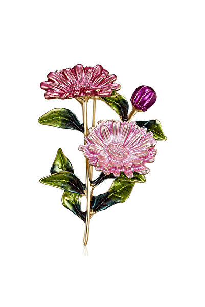 Choice الطراز B 1 قطعة بروش نسائي أنيق رومانسي بتصميم أوراق أرجوانية وزهرة ون...