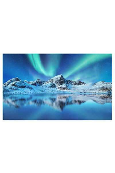 StoryGift Romania Tablou Canvas Priveliste Luminile Nordului Pe Insulele Lofoten, Norvegia, Calatorie, Aurore Bor