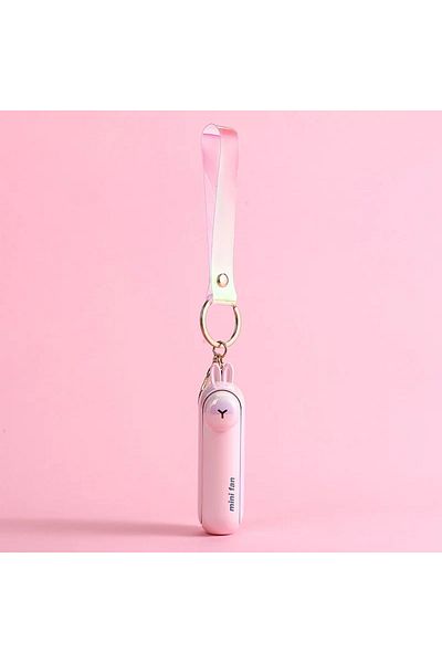 Choice Pink Cute Mini Fan Kipas Portable Hand Fold Bedside Office USB Charge Battery Table Desk Cooling