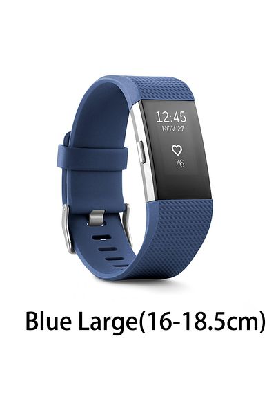 DIXSG Blue Large Fitbit Charge 2 smart wristband heart rate monitoring exercise pedometer fitness sleep ca