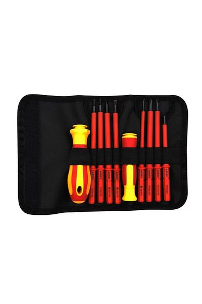 Choice 10 pcs set 10Pcs Interchangeable Blade VDE Insulated Screwdriver Set with Case Magnetic 500V Home an