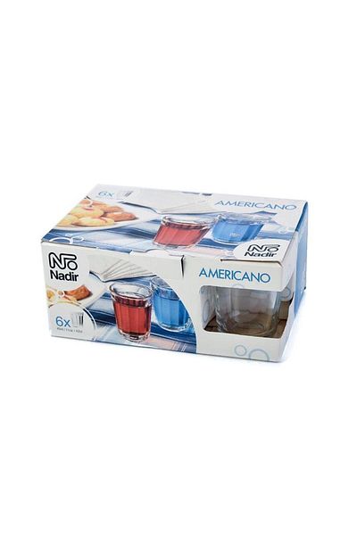 Generic طقم أكواب شاي زجاج شفاف 6 قطع 45 مل