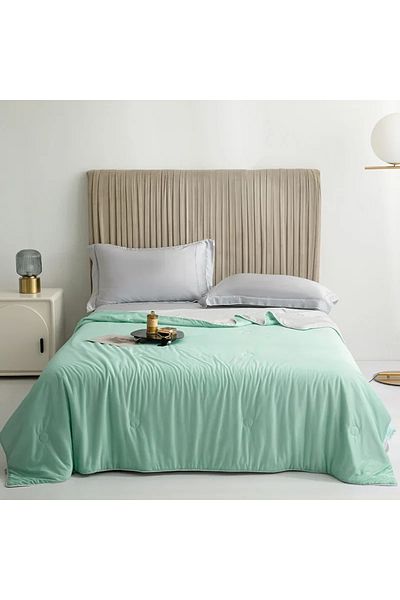 Choice 200x230cm Aqua Green Air Condition Comforter for Summer Pure Color Ice Silk Cooling Blanket Lightwei