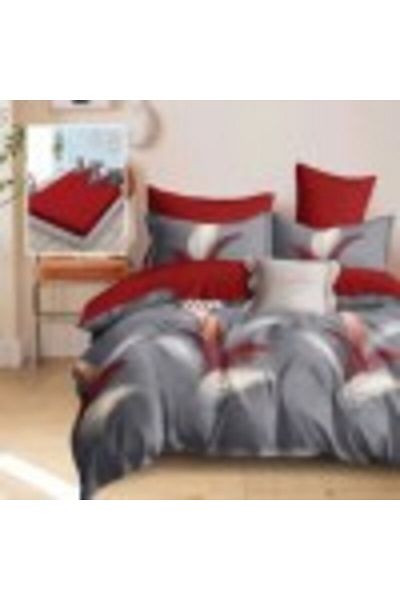 Pucioasa Double Bedding Set - Burgundy - Cotton–Polyester