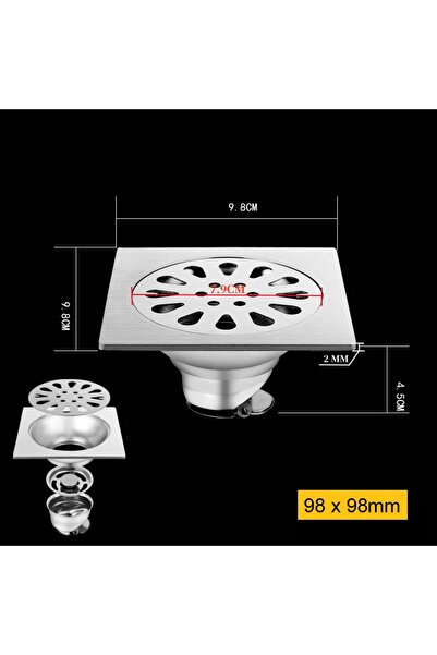 Choice 98 مم مفرد C مصارف أرضية من الفولاذ المقاوم للصدأ مضادة للروائح ومصفاة...