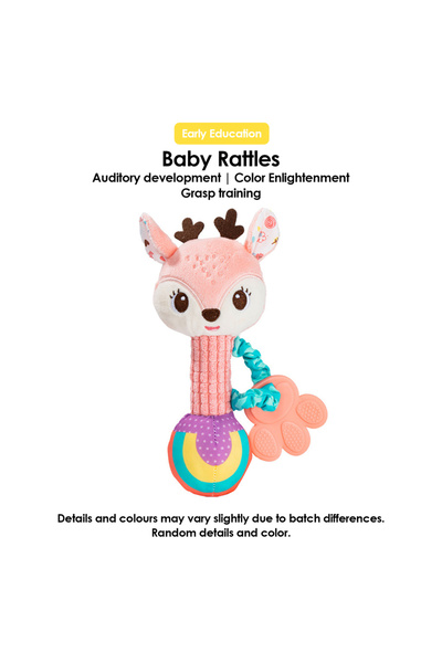 Choice4 SYB-Pink Deer Baby Rattles Soft Stuffed Animal Rattle Hand Grip Baby ...