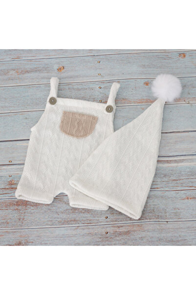 Choice طقم تصوير حديثي الولادة باللون الأبيض من عمر 0 إلى شهر، قبعة، رومبر، ب...