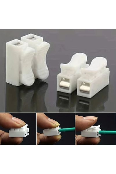 MJJC 20pcs 2P Connector No Solding Welding Quick Cable Wire Connecting Terminal No Screw Terminal Blo...