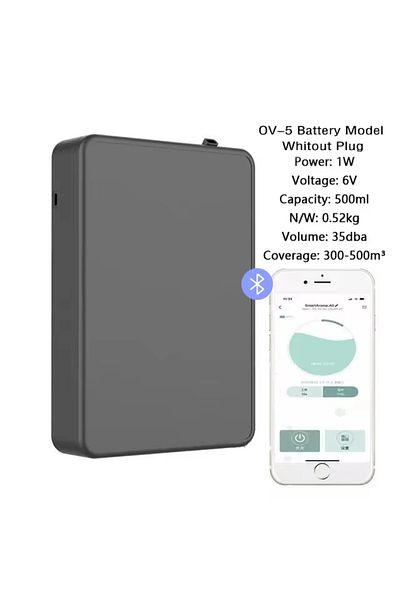 Choice Battery Grey Coverage 500m³ Smart Essential Oil Diffuser Bluetooth App Control Wall Mounted Aroma Di