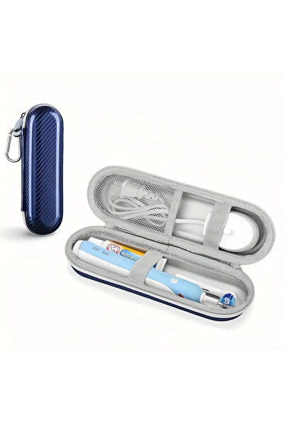 Choice حقيبة تخزين محمولة من مادة EVA باللون الأزرق، قطعة واحدة لحمل فرشاة الأسنان الكهربائية، حافظة صلبة واقية من Orga