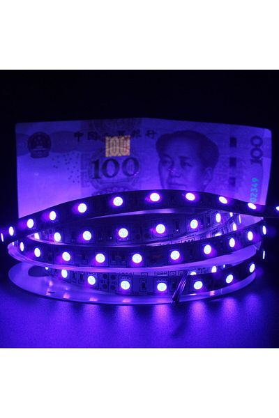 MJJC 2M IP20 Non-Waterproof UV LED Strip Light 12V DC SMD 5050 0.5M 1M 2M 3M 4M 5M Waterproof Ribbon Purp