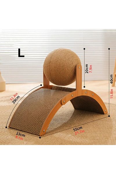 Choice 55x40x23 2-in-1 Ferris Wheel Cat Toy, Wear-Resistant Scratching Board & Arch Bridge with Hemp Rope B
